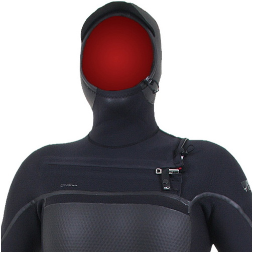 2022 O'neill Psycho Tech + 4mm Chest Zip Com Capuz Preto 5366
